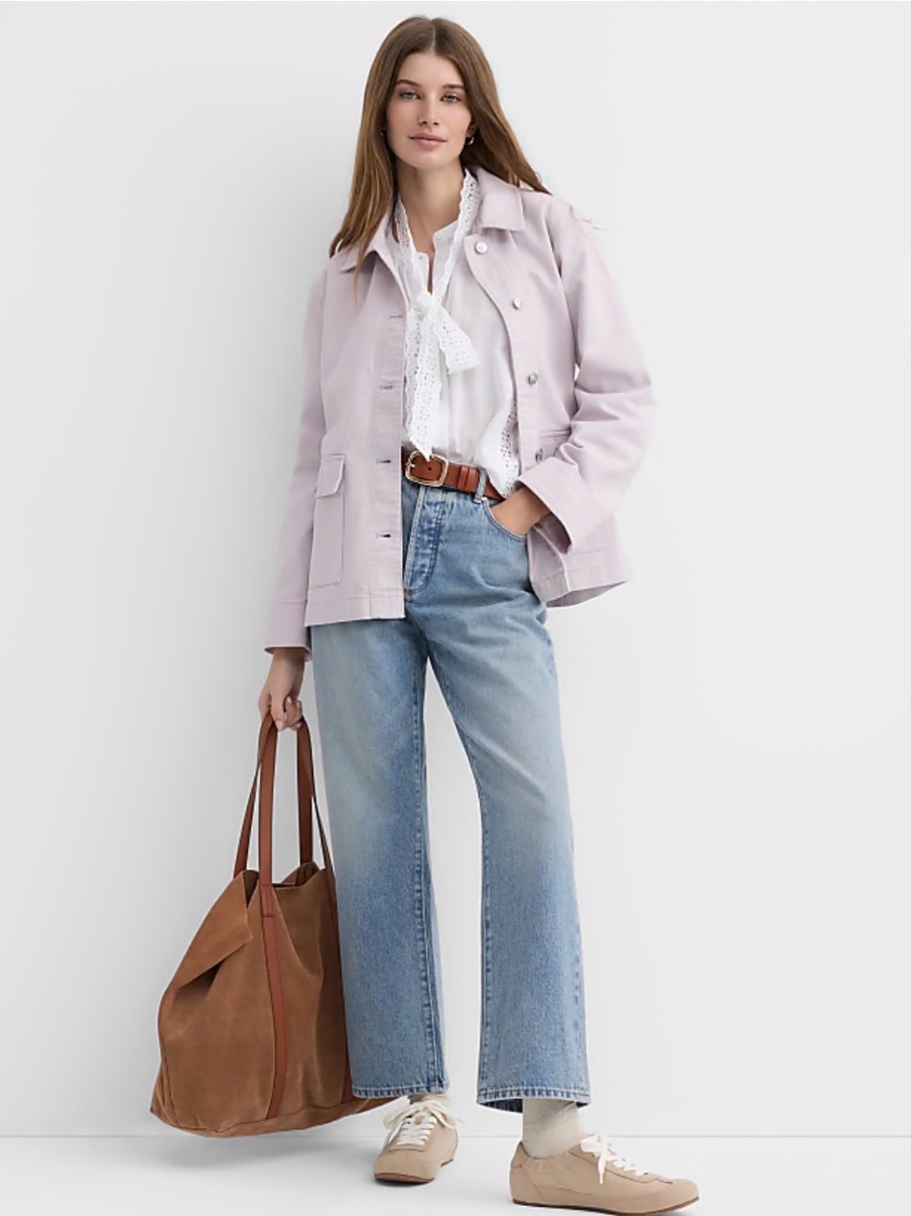 NWOT LOFT Pale Lavender Button-Front Jacket